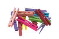 Klamerki ozdobne drewniane kolorowe 7,2cm 12szt Brewis